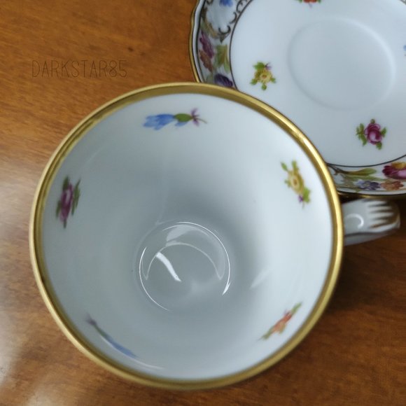 Schumann Bavaria Germany Empress Dresdner Flowers Demitasse Teacup & Saucer - Picture 2 of 9